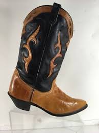 Details About Dingo Mens Boots Size 8 5 M Western Black Tan Leather Rustic Look