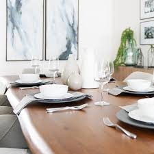 Be Our Guest And Join Us Top Three Tips To Style A Dining Room Table 1 Layer A Pretty Tab In 2020 Live Edge Dining Table Dining Room Table Modern Dining Room