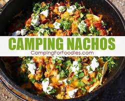 Super Simple Camping Nachos Made In Your Dutch Oven Recipe Vegetarian Camping Recipes Easy Campfire Meals Easy Camping Meals