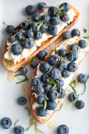 Grilled Ciabatta Ricotta Cheese Fresh Blueberries Organic Honey Mint Sweet Savory Recipes Recipes Sweet Savory