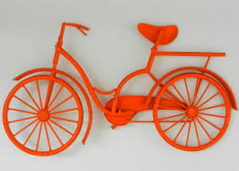 Orange Bicycle Art Retro Style Beach Bike Nursery Decor Etsy