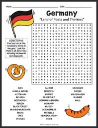 Germany Word Search Worksheet By Puzzles To Print Tpt Germany World Thinking Day Word Find