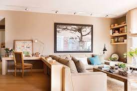 After completing a four month single story extension project last summer, we had the chance to turn our old dining room into the study/den we'd always wanted. Cozy Neutral Living Dining Room With A Home Office Digsdigs