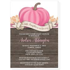 Celebrate the little one on the way with a unique baby shower invitation designed by minted's community of independent artists. Rustic Pink Pumpkin Baby Shower Invitations