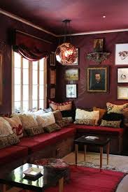 A Look Inside The Home Of Lighting Designer Marjorie Skouras Burgundy Living Room Burgundy Walls Bedroom Red