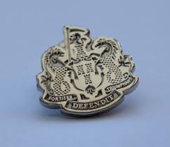 The three silver castles on a red shield are boldly drawn with heavily masoned . Newcastle Upon Tyne City Crest Football Bobbles