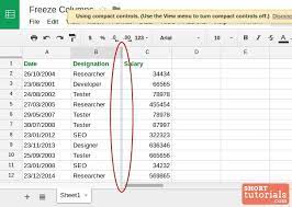 How to freeze rows and columns together in google sheets with one click you can't freeze columns and rows together. How To Freeze Or Lock Columns In Google Spreadsheet