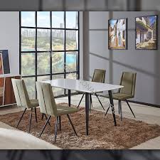 Make any meal modern with white dining tables from cb2. China Td 1700 Mdf Dining Table High Glossy White Metal Frame Manufacturers And Suppliers Txj