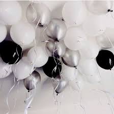 Black And Silver Party Decorations Ideas Black Silver N White Balloons Black And White Balloons 18th Birthday Party Silver Party
