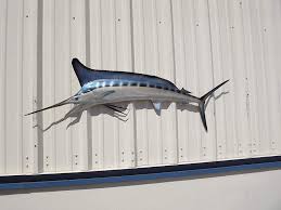 58 White Marlin Half Sided Fish Mount Replica Affordable Coastal Decor Indoors Or Outside Sports Outdoors