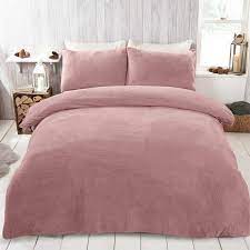 5.cover set include duvet cover,bedsheet,pillowcases,no comforter. Brentfords Teddy Fleece Duvet Cover With Pillow Case Thermal Fluffy Warm Soft Bedding Set Blush Pink Double Amazon Co Uk Home Kitchen
