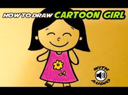 You can try to draw it on cardstock to make a holiday card. How To Draw A Cartoon Little Girl Simple For Kids With Audio Instructions Youtube