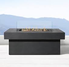 Makena Fire Table Collection Weathered Slate Rh Fire Table Concrete Slab Patio Fire