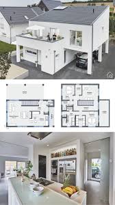 Modernes Haus Design Mit Pultdach Bauen Einfamilienhaus Grundriss Ideen Mit Gerade Treppe Carport In 2020 Haus Design Modernes Haus Haus
