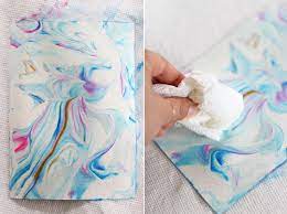 Feather the wet color bands a bit with a dry. Diy Paper Marbling Honestly Wtf