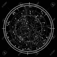 astrological celestial map of northern hemisphere detailed outline