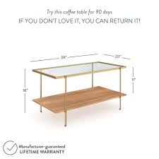 ( 5.0 ) out of 5 stars 2 ratings , based on 2 reviews current price $146.48 $ 146. Asher Gold Coffee Table Glass Top Oak Shelf Metal Frame Nathan James