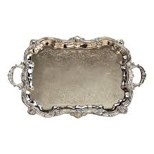 With over 17 lots available for antique sterling silver platters, chargers & trays and 9 upcoming auctions, you won't want to miss out. Vintage Silver Plated Taunton Baroque Serving Tea Tray Silver Serving Trays Tea Tray Vintage Silver