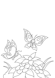 The spruce / wenjia tang take a break and have some fun with this collection of free, printable co. Coloring Page Spring Butterflies By The Flowers Free Printable Coloring Pages Img 30951