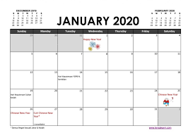 Free Download Printable Simple Planner 2020 Beserta Cuti Di Malaysia Lensakami