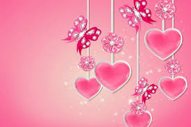Design By Marika Pink Love Heart Romantic Diamonds Butterflies Heart Bow Diamonds Butterfly Valentines Wallpaper Heart Wallpaper Pink Diamond Wallpaper