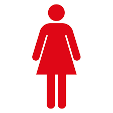 トイレピクトサイン ステッカー『女子トイレB』H120mm×W55mm（1枚）リタックシート付・カラー選択・カッティングステッカー・ドアサイン |  看板SHOPニコニコサイン