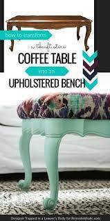 Upholstered bench from a coffee table. Upcycled Coffee Table Turned Upholstered Bench Upcycle Woodworkingprojects Table Remodelaholic Upholstered Bench Coffee Table Upcycle Furniture Makeover