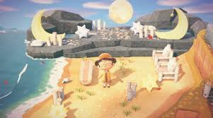 Design ideas for a large modern full sun and rock front. Star Gazing Rock Beach Area Animalcrossingnewhor Animal Crossing Wild World Animal Crossing New Animal Crossing
