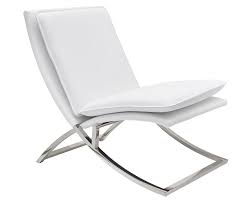 Marina plastic resin sling stackable chaise lounge,white pool furniture, 34 lbs. Lounge Chairs Nocera Modern In White Leather Mh2g Com