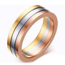 New Fashion Jewelry Mens Womens Three Color Plated Tungsten Stainless Steel Rin Mens Stainless Steel Rings Titanium Rings For Men Stainless Steel Jewelry Rings