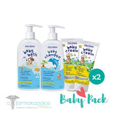 It is suitable for babies, children and adults who suffer from dry skin, hives, childhood illnesses such as chicken pox and other skin irritations. Frezyderm Baby Paketo Me 2 X Baby Cream Prostateytikh Adiabroxh Krema Gia Allagh Panas 2 X 175ml Baby Bath Brefiko Afroloytro 300ml Baby Shampoo Brefiko Sampoyan 300ml Online Pharmacy Ofarmakopoiosmou Gr