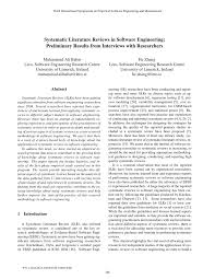 Maybe you would like to learn more about one of these? Pdf Systematic Literature Reviews In Software Engineering Preliminary Results From Interviews With Researchers