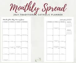 Looking for pretty (and free!) printable calendars? 2021 Traditional Catholic Half Size Planner Pdf Printable Tlm Latin Mass Elizabeth Clare