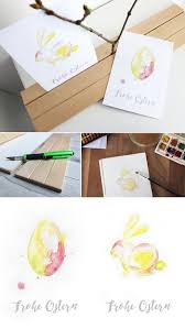 Do It Yourself Osterkarte Mit Aquarellfarben Zeichen Karten Basteln Ostern Osterkarten Ostern Malen