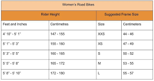 female bike frame size chart pabali