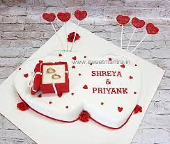 Add your own special message, a favourite photo, their names or a date to make it a gift the couple will remember and enjoy. Twin Hearts Shaped Customised Designer Fondant Cake With Cakesdecor