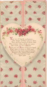 Heart With Dark Pink Roses And Valentine S Day Poem Panels Of Pink And Blue With Dark Pink Rose Pattern Valentines Greetings Valentines Day Poems Valentines