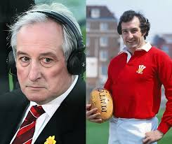 Pictured is Trebanog born Cliff Morgan with a one off Grogg made by John  Hughes. Cliff was a rugby union player who played for Cardiff RFC and  earned 29 caps for Wales