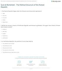 From whom did they get their fighting style? Quiz Worksheet The Political Structure Of The Roman Republic Study Com