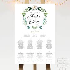 wreath seating chart with head table