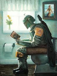 Dropping A Bounty By Bucket Star Wars Boba Fett Parody 12 X 9 Gallery Wrapped Canvas Bathroom Wa Star Wars Bathroom Star Wars Art Print Star Wars Artwork