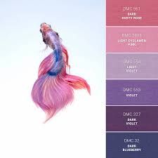 Radiant orchid was the pantone color of the year 2014 and marsala for the year 2015 and ultra violet is the color for 2018. Swimming Siamese Embroidery Color Palette With Thread Codes