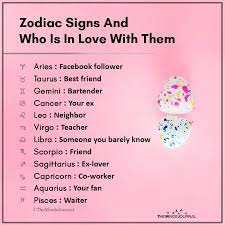 Zodiac Signs And Who Is In Love With Them Zodiac Signs Zodiac Signs Funny Zodiac