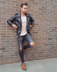 Mens Black Bomber Leather Jacket Men Leather Jacket Outfits Jackets Men Fashion