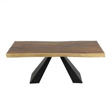 Le meilleur choix au meilleur prix, vous le trouverez dans le vaste assortiment de gamma ! Table Industrielle Plateau Bois Epais Tronc Suar Et Pieds Metal Bridge
