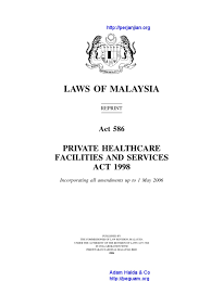 If you do not want to take the risk of waiting a couple of weeks, or even months, for a surgery or medical treatment, you should opt for private health insurance. Act 586 Private Healthcare Facilities And Services Act 1998 Pdf Health Professional Health Care