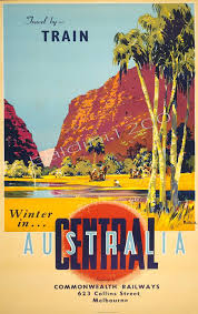 Australia High Quality Retro Vintage Central Australia Travel Poster Print Vintage Travel Posters Australian Vintage Travel Posters