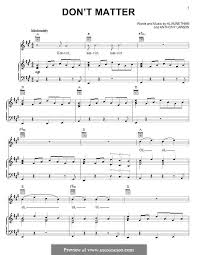 David guetta, master kg, akon. Don T Matter Akon By A Thiam A Lawson Akon Sheet Music Direct Sheet Music