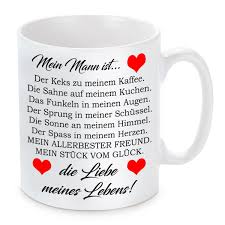 Ja ich liebe mein mann seit kindhei. Herzbotschaft Tasse Mit Motiv Mein Mann Ist Die Liebe Meines Lebens Ebay
