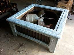 4.5 out of 5 stars (265) $ 340.20 free shipping only 1 available and it's in 3 people's carts. Repurposed Exhaust Fan Turned Into A Coffee Table 44 X 44 X 20 Tall Fan Ideas Diy Furniture Coffee Table